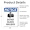 Signmission Do Not Block Mailbox Sign With Symbol, 5 in W x Rectangle, Vinyl Decal OS-2PACK-NS-D-57-V-11082 - alternate 3